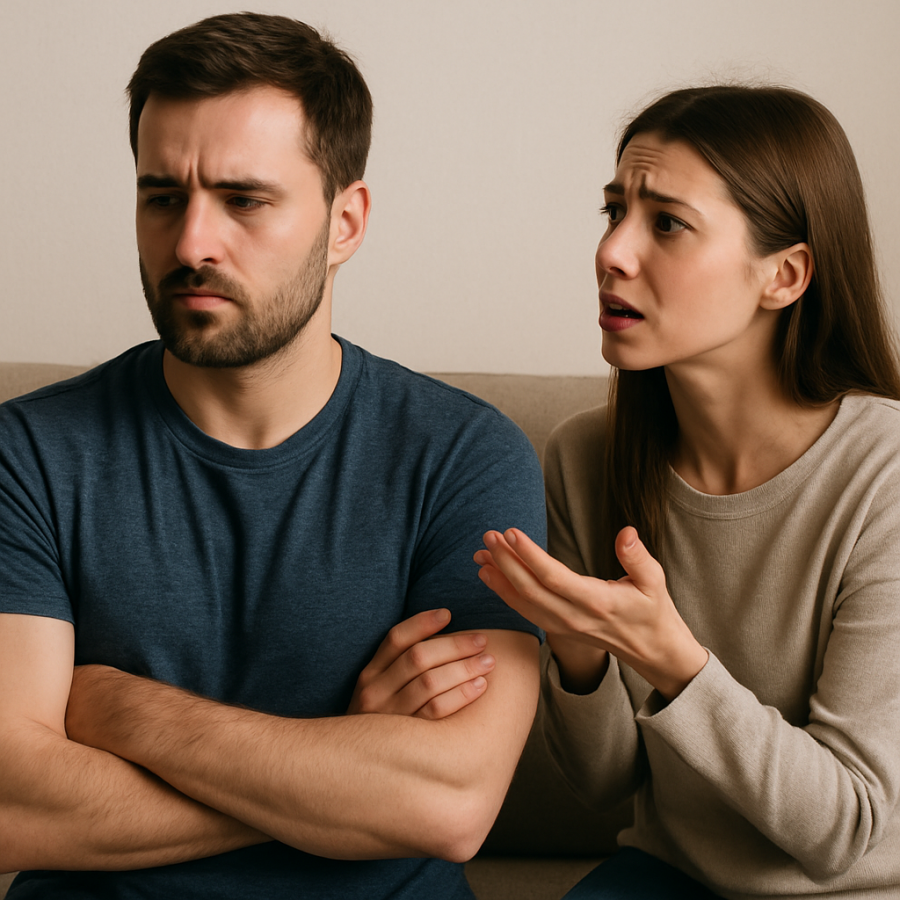 Un hombre con apego ansioso pone distancia con su mujer que le pide amor